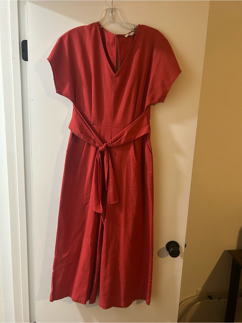 Lush Red Tie-Waist Midi Dress